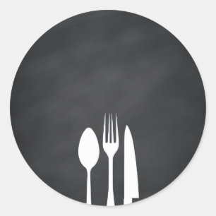 Blank Chalkboard Customize Text Kitchen Tools Classic Round Sticker