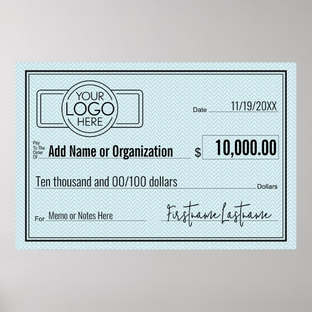 Blank Check for Sweepstakes & Awards Poster (Front)