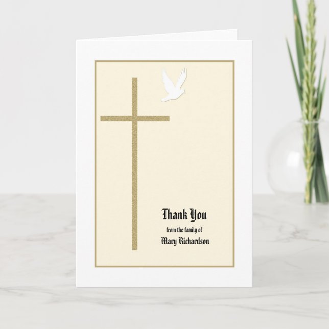 Blank Christian Memorial Carte de remerciements (Devant)