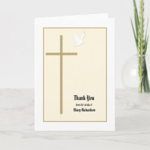 Blank Christian Memorial Carte de remerciements