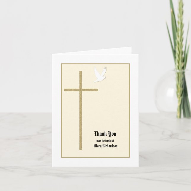 Blank Christian Memorial Thank You Note Card (Front)
