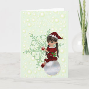 Blank Christmas Elf Holiday Card