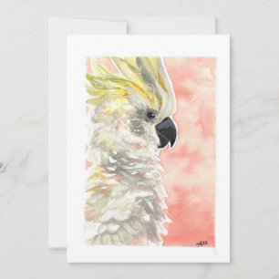 Blank - Cockatoo Watercolor  Holiday Card