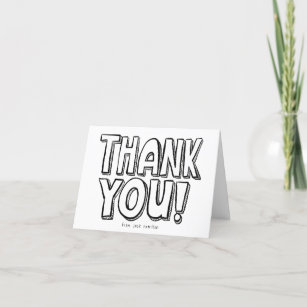 Blank Colouring Fun Hand-Lettered Thank You Card
