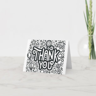 Blank Colouring Fun Hand-Lettered Thank You Card