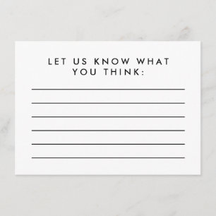 Blank Comment Card