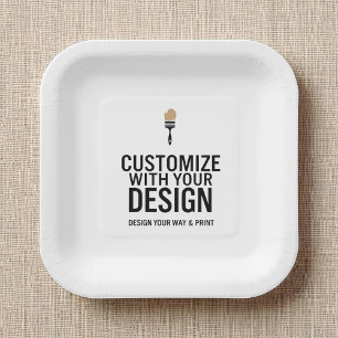 Blank Company Branded Custom Personalized  Paper Plate