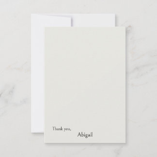 Blank Cream Personalized Thank You Card