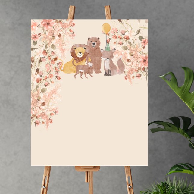 Blank Create Your Own Boho Safari Pampas Grass Poster (Creator Uploaded)