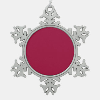 Blank Create Your Own - Cherry Red Snowflake Pewter Christmas Ornament