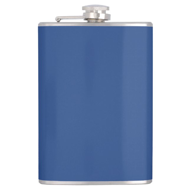 Blank Create Your Own - Deep Blue Hip Flask (Front)