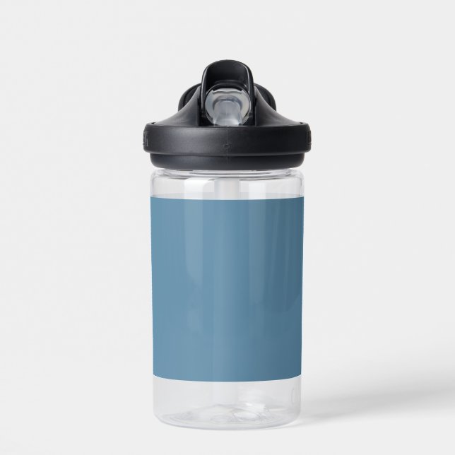 Blank Create Your Own - Grey Blue Water Bottle (Front)