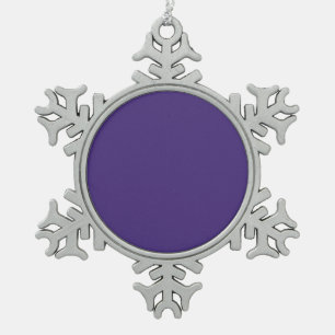 Blank Create Your Own - Violet Snowflake Pewter Christmas Ornament