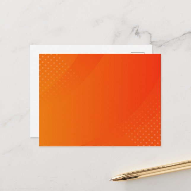 BLANK CRÉER VOTRE PROPRE CARTE POSTALE ORANGE (Devant/Arrière en situation)