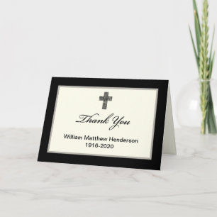 Blank Custom Cross Sympathy Thank You Card