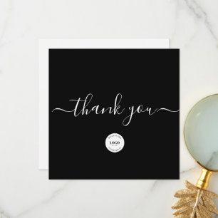 Blank Custom logo professional business black Thank You Card