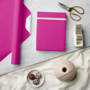 Blank Custom Template Viva Magenta Solid Colour Wrapping Paper