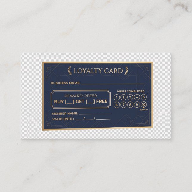 "Blank Customizable Loyalty Punch Card for Busines (Front)