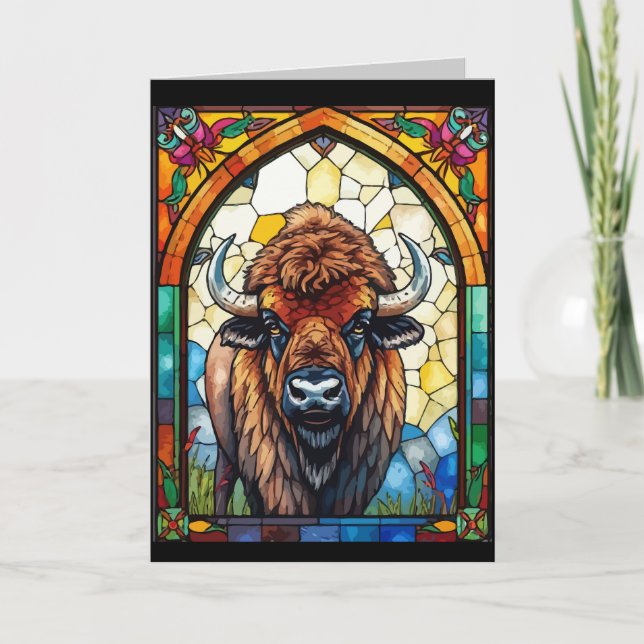 Blank Customizable Occasion Greetin Buffalo, Bison Card (Front)