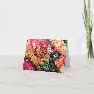 Blank dazzling peacock greeting card