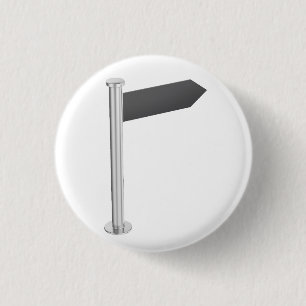 Blank direction arrow sign 1 inch round button