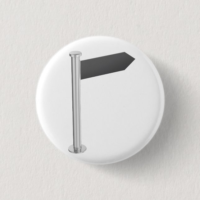 Blank direction arrow sign 1 inch round button (Front)
