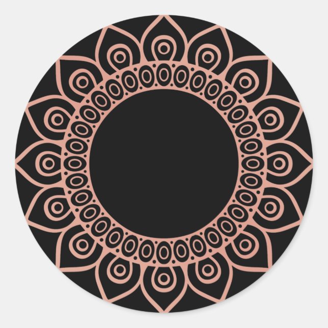 Blank elegant boho colourful mandala label sticker (Front)