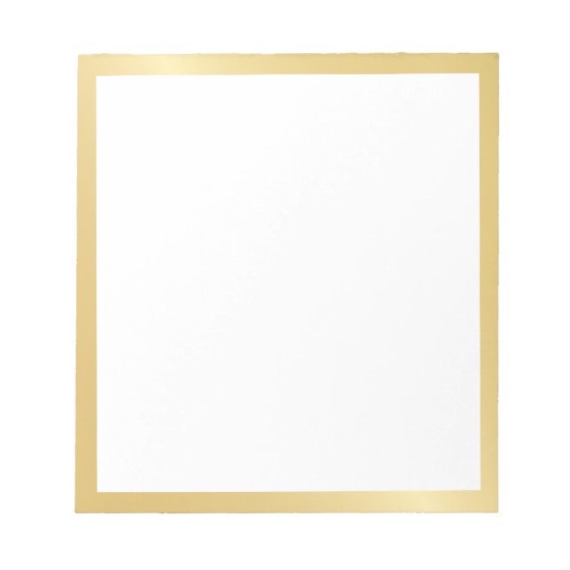 Blank Elegant Gold Notepad (Front)