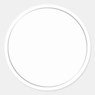 Blank Elegant Silver and White Classic Round Sticker