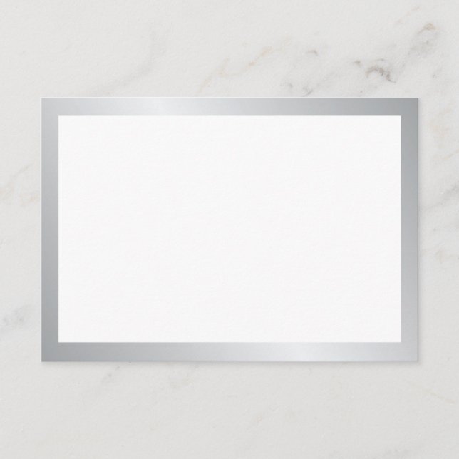 Blank Elegant Silver Wedding Advice Card (Front)