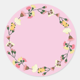 Blank Elegant watercolor floral ornament Classic R Round Sticker