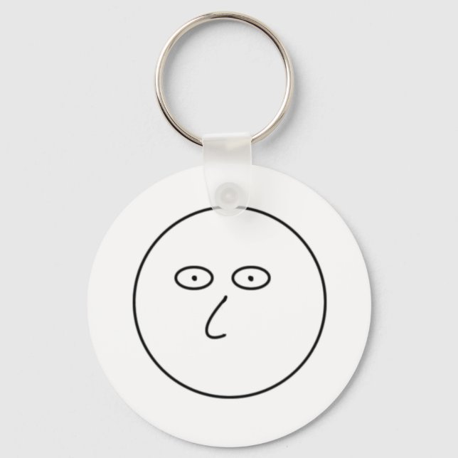 Blank Face - Decorate with dry erase markers! Keychain (Front)