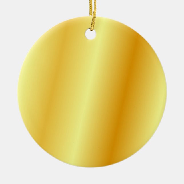 Blank Faux Gold Metallic Look Template Circle Ceramic Ornament (Front)
