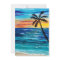 Blank flat note card with tropical design
