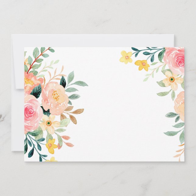 Blank Floral Watercolor Invitation (Front)
