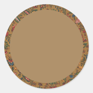 Blank Floral Wreath Label Classic Round Sticker