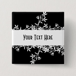 Blank Flower Label - Create Your Own Design 2 Inch Square Button