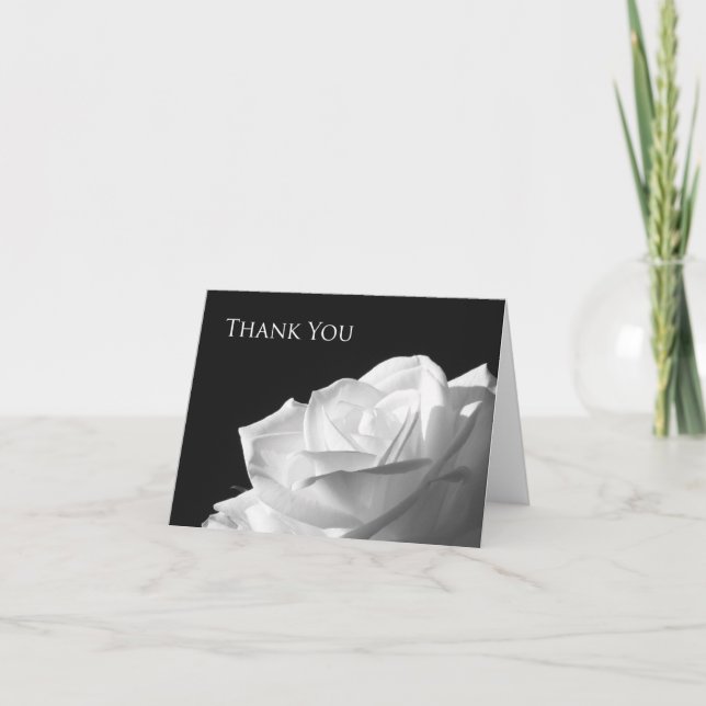 Blank Flower Thank You Note Card -- Rose Flower (Front)