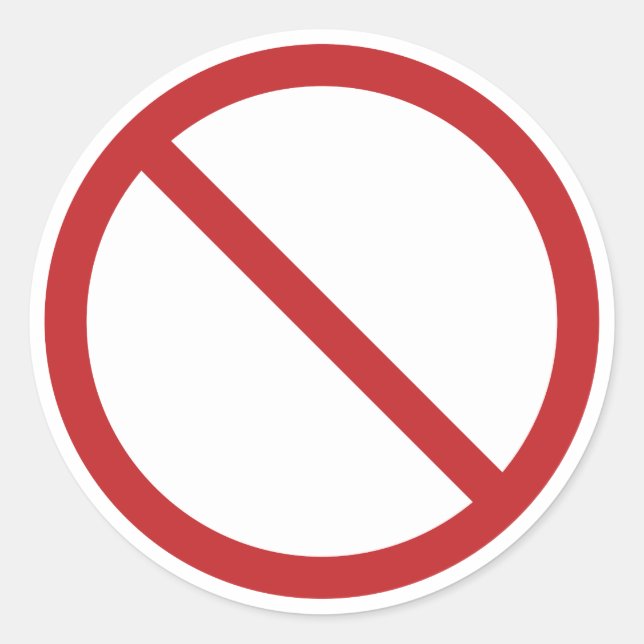 Blank forbidden sign, no symbol classic round sticker (Front)