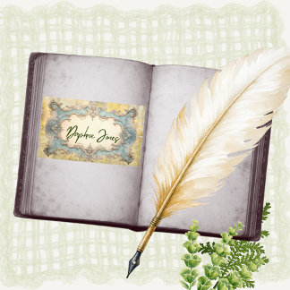 Blank Frame Victorian Style BookPlate Sticker