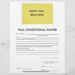 Blank Full Conditional Waiver Form