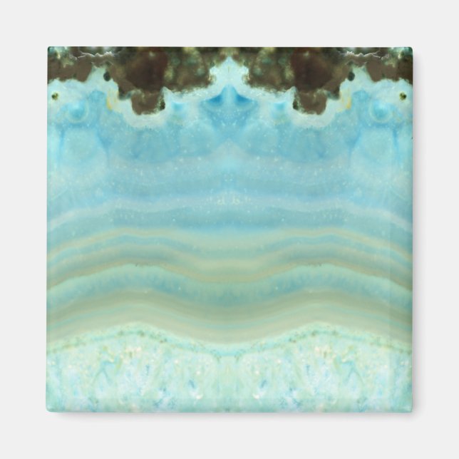 Blank Glamourous Blue Crystal Save The Date Magnet (Front)