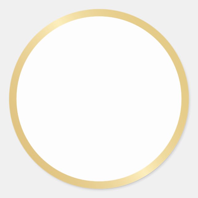 Blank Gold and White Classic Round Sticker (Front)