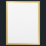Blank Gold and White Letterhead<br><div class="desc">Blank Letterhead features gold border with white blank space.

Please Note: The foil details are simulated in the artwork. No actual foil will be used in the making of this product.</div>