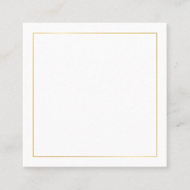 Blank Gold and White Square Business Card (Front)