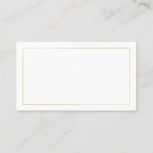Blank Gold and White Wedding Place Card