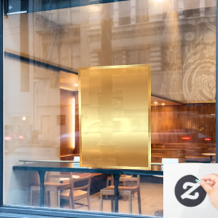 Blank Gold Background Add Your Logo QR Code Text Window Cling