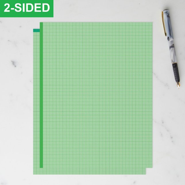 Blank Green Graph Paper Sheets (Inch Grid Squares) (engineering graph paper, green grid paper for math, high resolution graph template, full page square)
