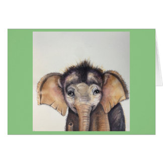 Blank Greeting Card Elmer the baby elephant
