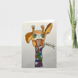Blank Greeting Card - Grumpy Giraffe